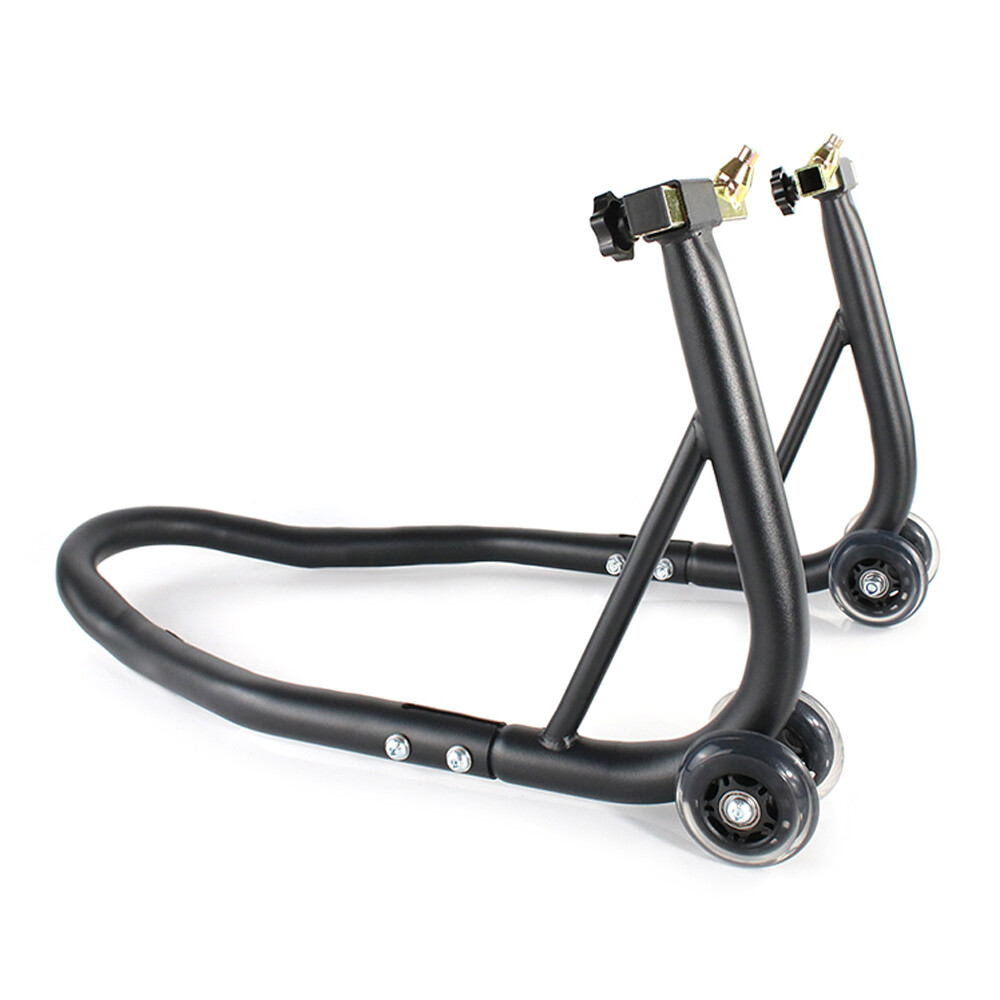 Motorcycle Front Wheel Lift Stand Adjustable Swingarm Spool Paddock Stand Black