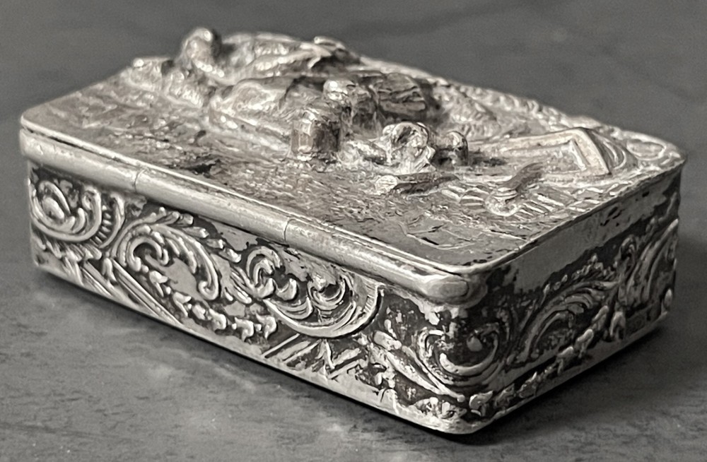 Antique German Hanau 850 Silver Pill Box