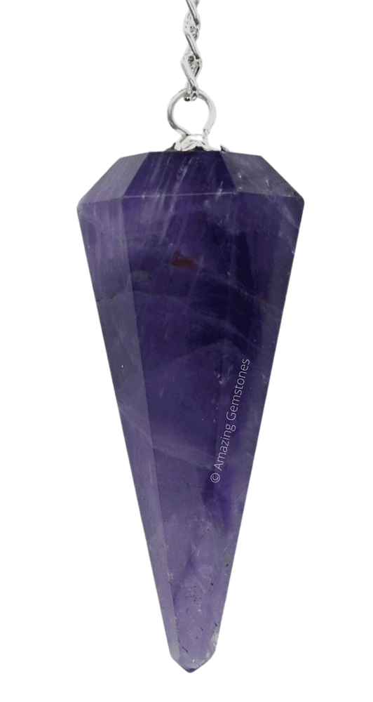 Amethyst Chevron Dowsing Crystal Pendulum