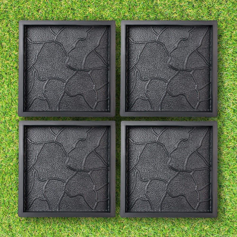 4 PCS Plastic Paving Mold Big Large Pathmaker Precast Concrete Stampcrete