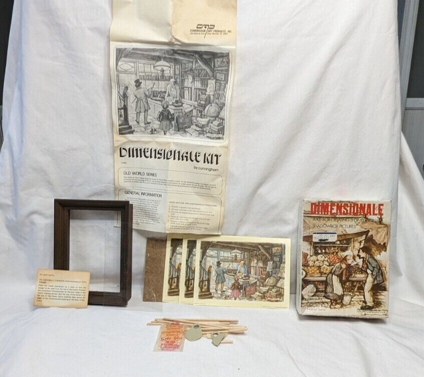 Dimensionale Kit 3-Dimensional Shadow box 1971 Library Scene - all here & unused