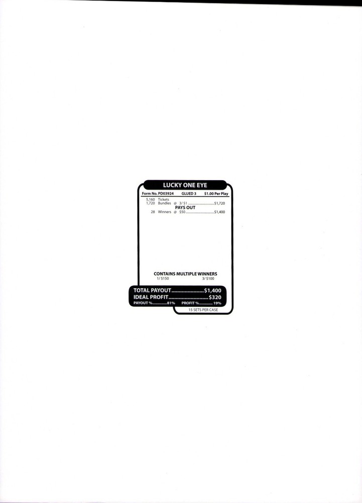 Pull Ticket - Tab - Jar - Lucky One Eye