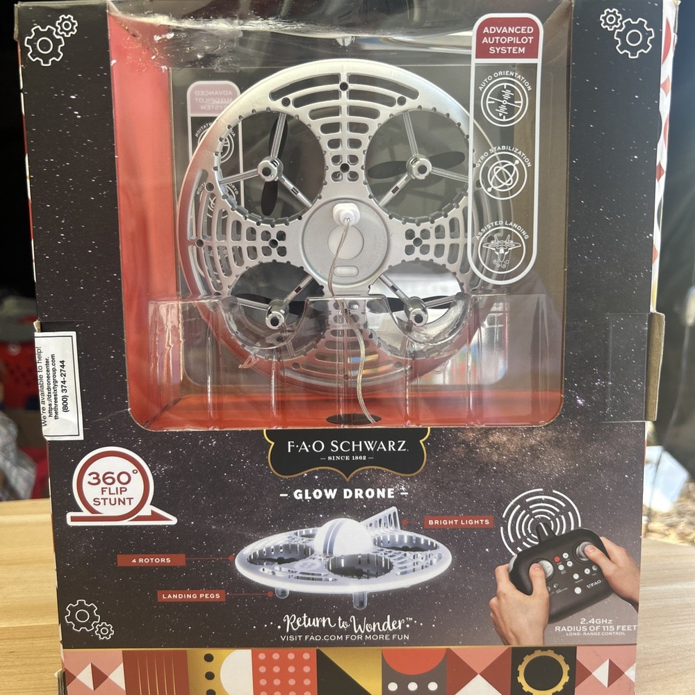 FAO Schwarz Glow Drone LED Stunt UFO