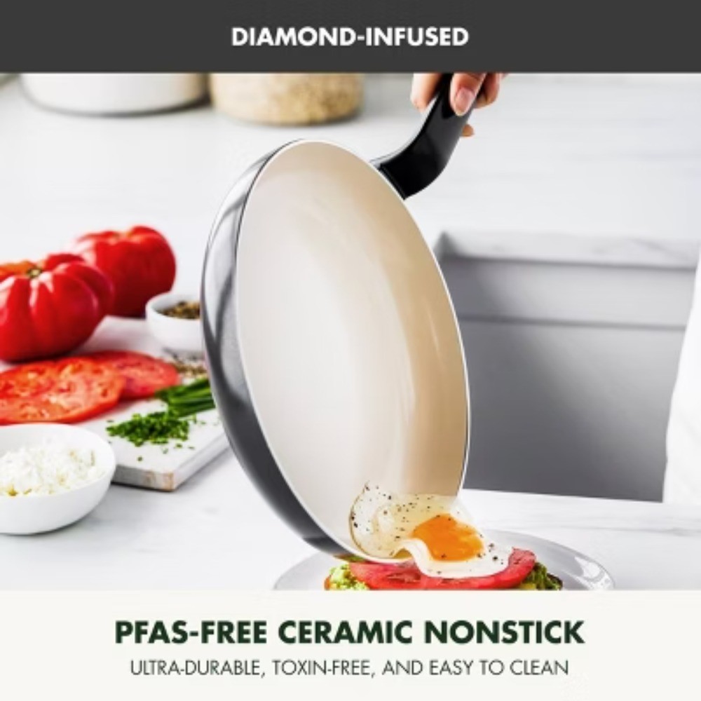 Rio Advanced 8" Ceramic Nonstick Fry Pan Black DISHWASHER SAFE