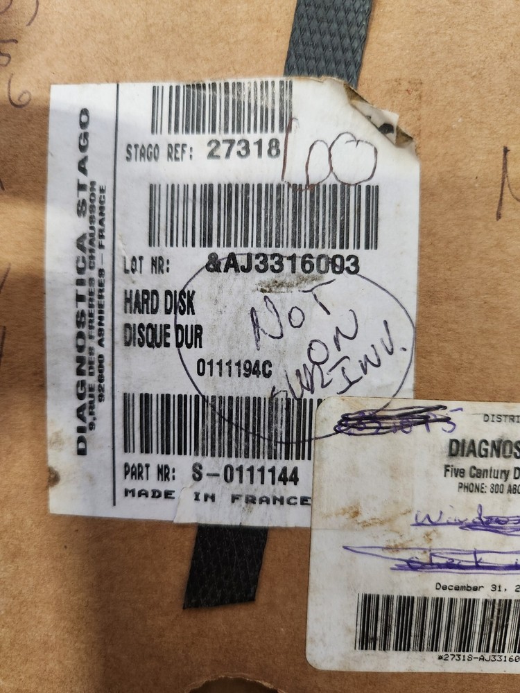 Diagnostica STAGO Hard Drive with software pre-loaded.