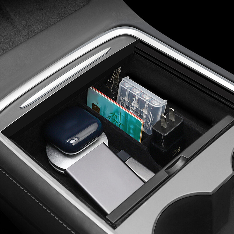 Car Storage Box Center Armrest Box Cup Holder Console Hidden Organizer Accessory