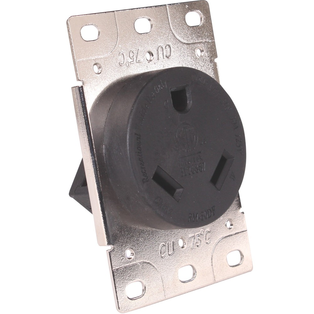 RV Trailer Camper 30 Amp Power 120 Volt Receptacle Mounting 3 Prong OUTLET 30A