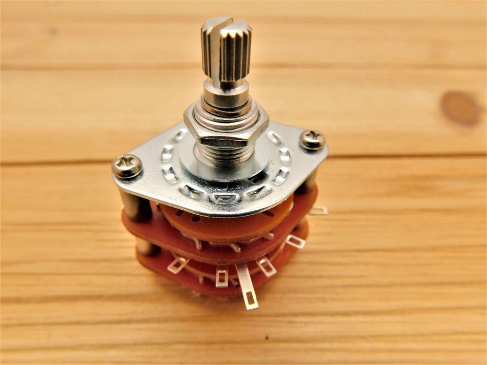 5 way - 4 pole Knurled Rotary Switch Double Decker