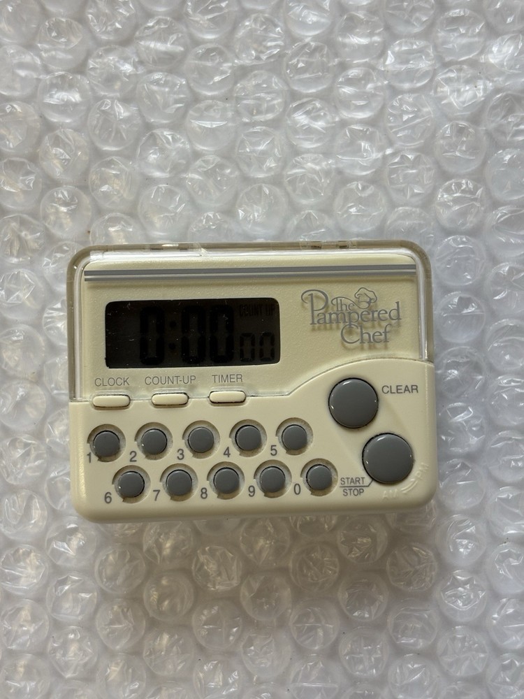 PAMPERED CHEF DIGITAL CLOCK TIMER WITH CLIP Nice Working Condition
