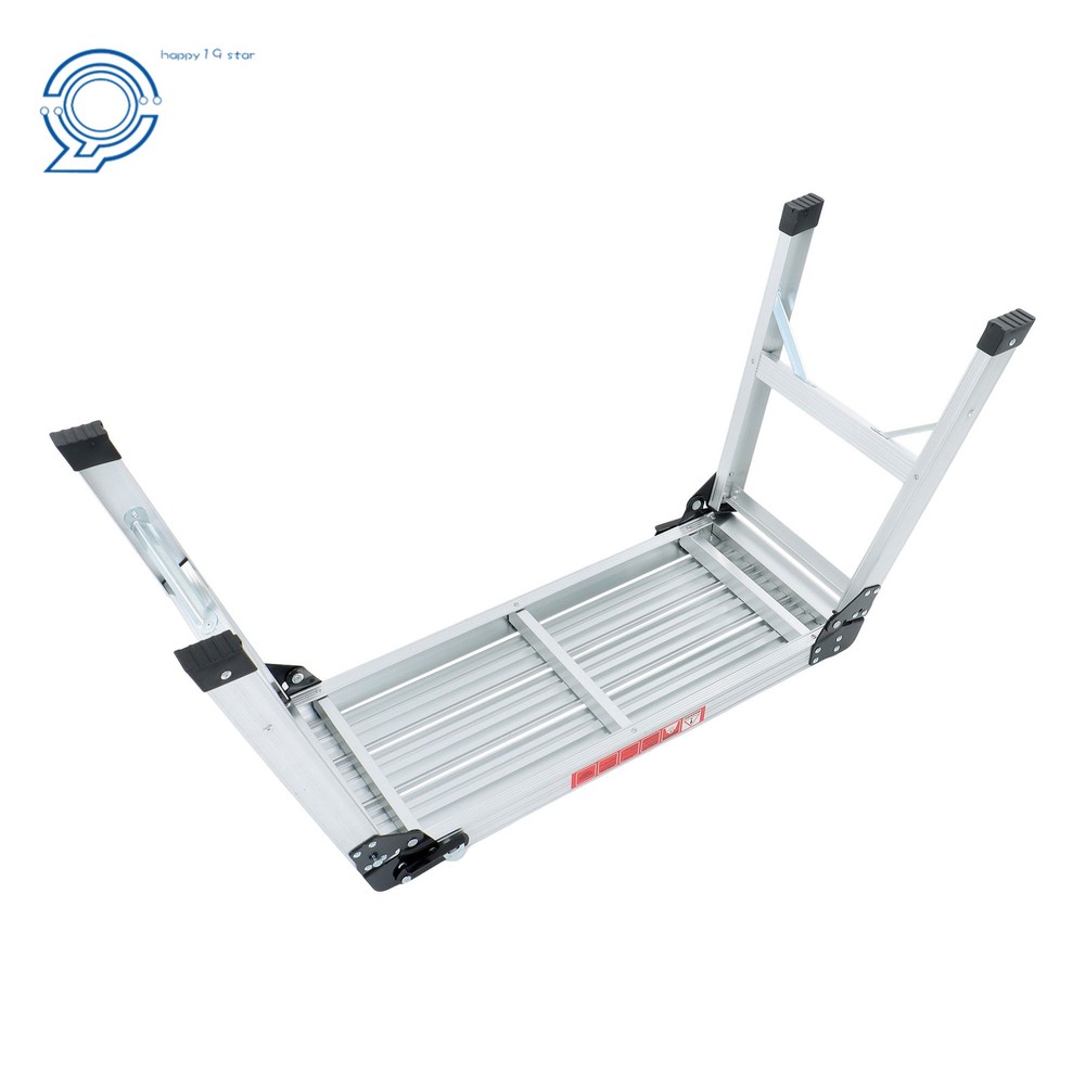 330lbs Aluminum Work Platform Ladder Drywall Folding Step Stool Non-slip Bench