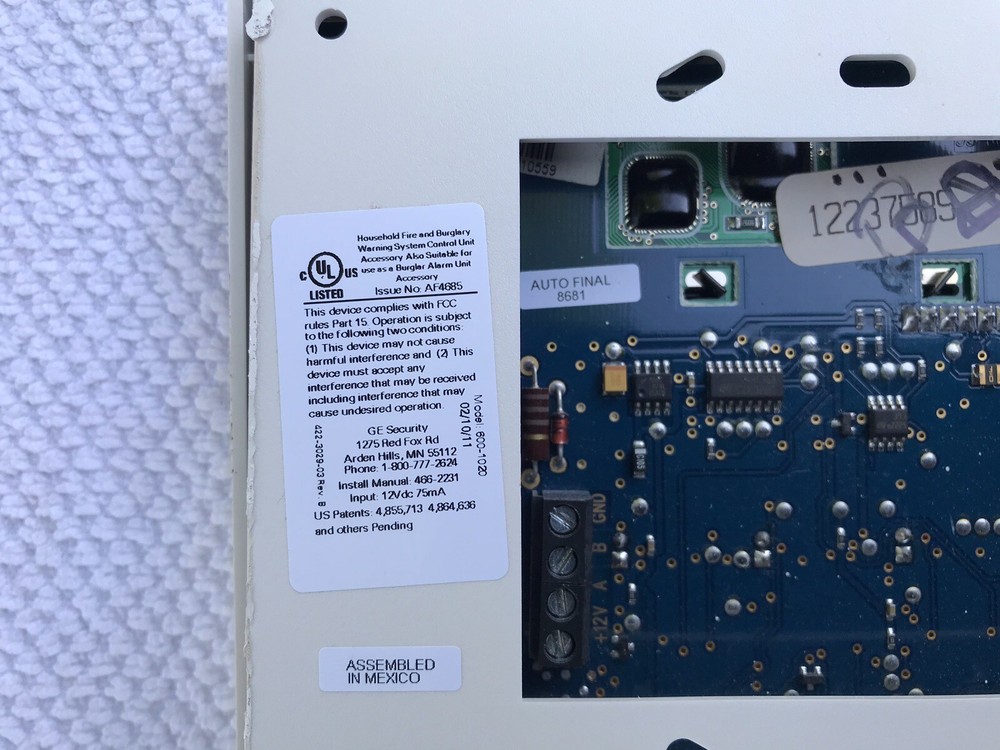 GE Security Keypad Model 600-1020