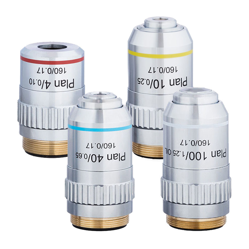 195 Plan Compound Microscope Objective Lens 4X 10X 40X 100X