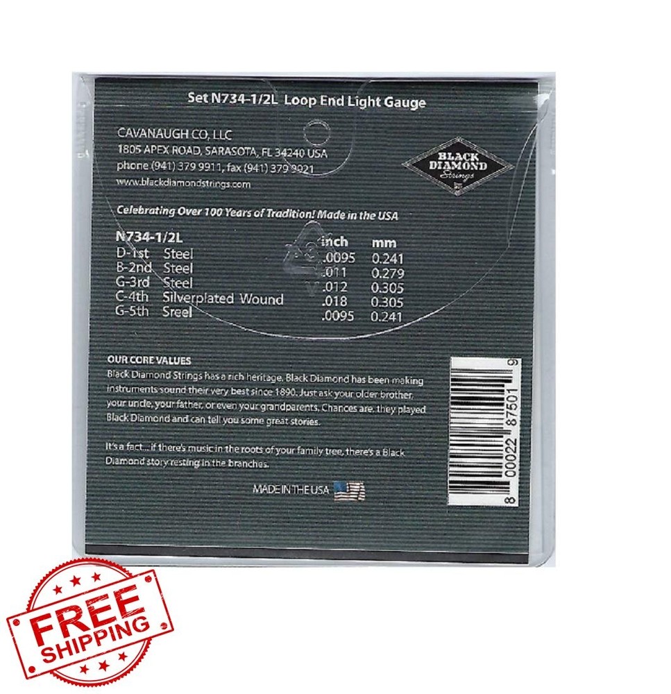 Black Diamond Banjo Strings 5 String Light N7341/2L