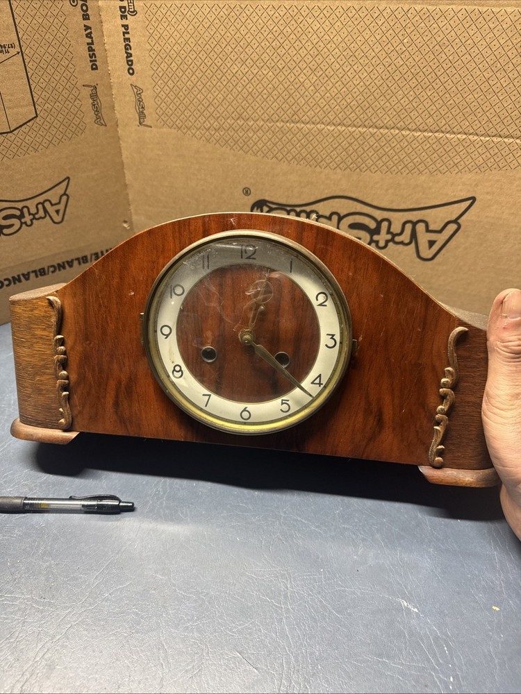 Antique Mantle Clock With Key untested