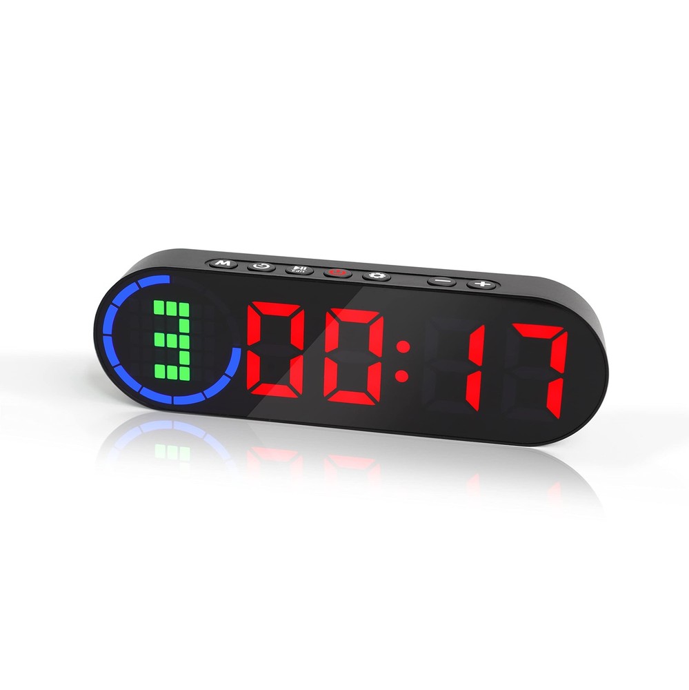 LUCORB Portable Gym Timer for Home Interval Workout Black+red