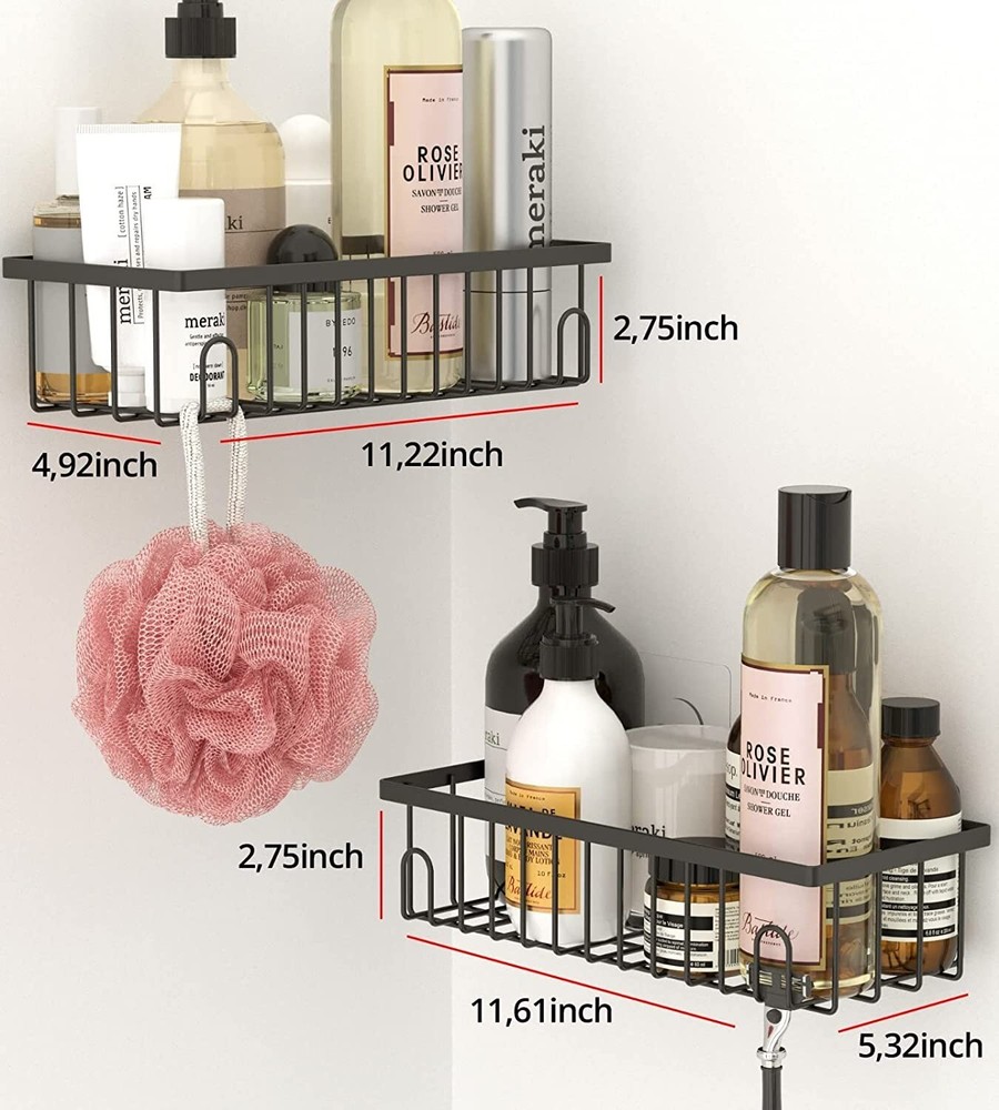 2 PCS Shower Caddy 4 PCS Adhesive Sticker Replacement Hook-B8