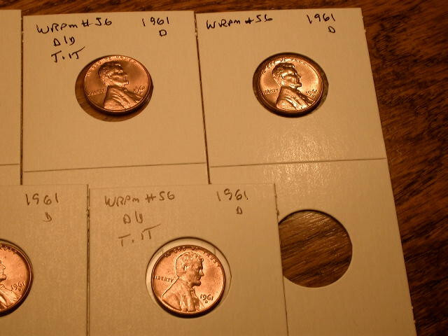 1961-D WRPM#56 D/D Tilted Ch/Gem BU/Uncirculated Red Lincoln Cent Error