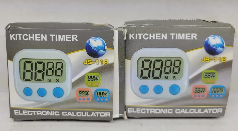 Lot of 2 Kitchen Timer JS118 Electronic  Calculator