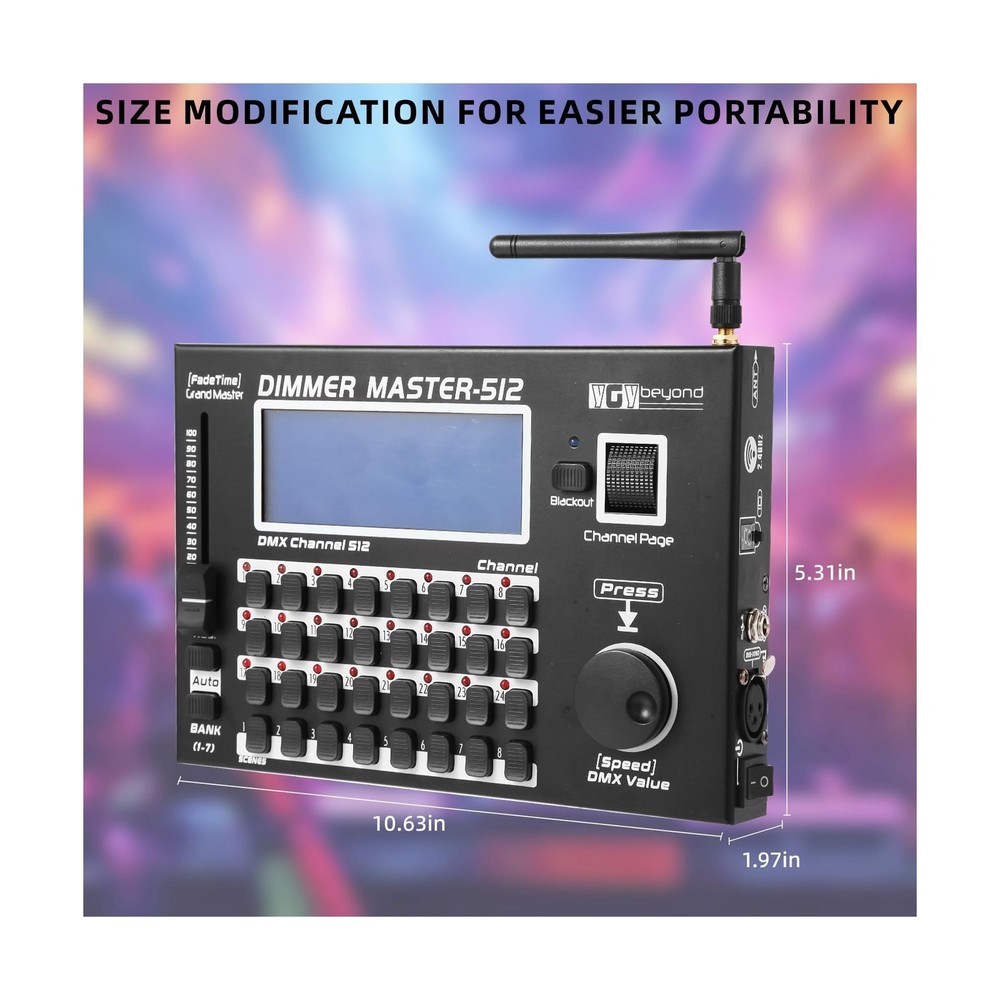 Wireless DMX Controller,192 Channel DMX512 Controller Stage Lighting Equipmen...
