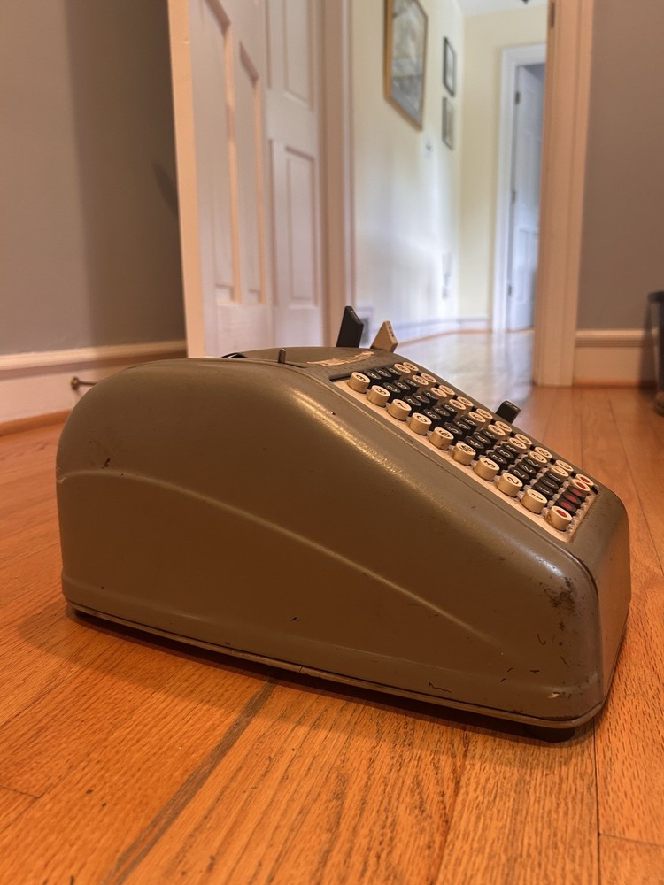 Vintage Adding Machine Calculator With Paper Roll Register