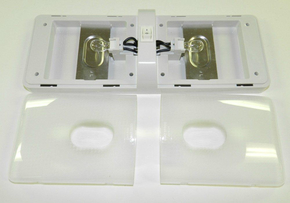 (1) Double Dome Cargo Light 12V Ceiling Interior Camper RV Trailer Incandescent