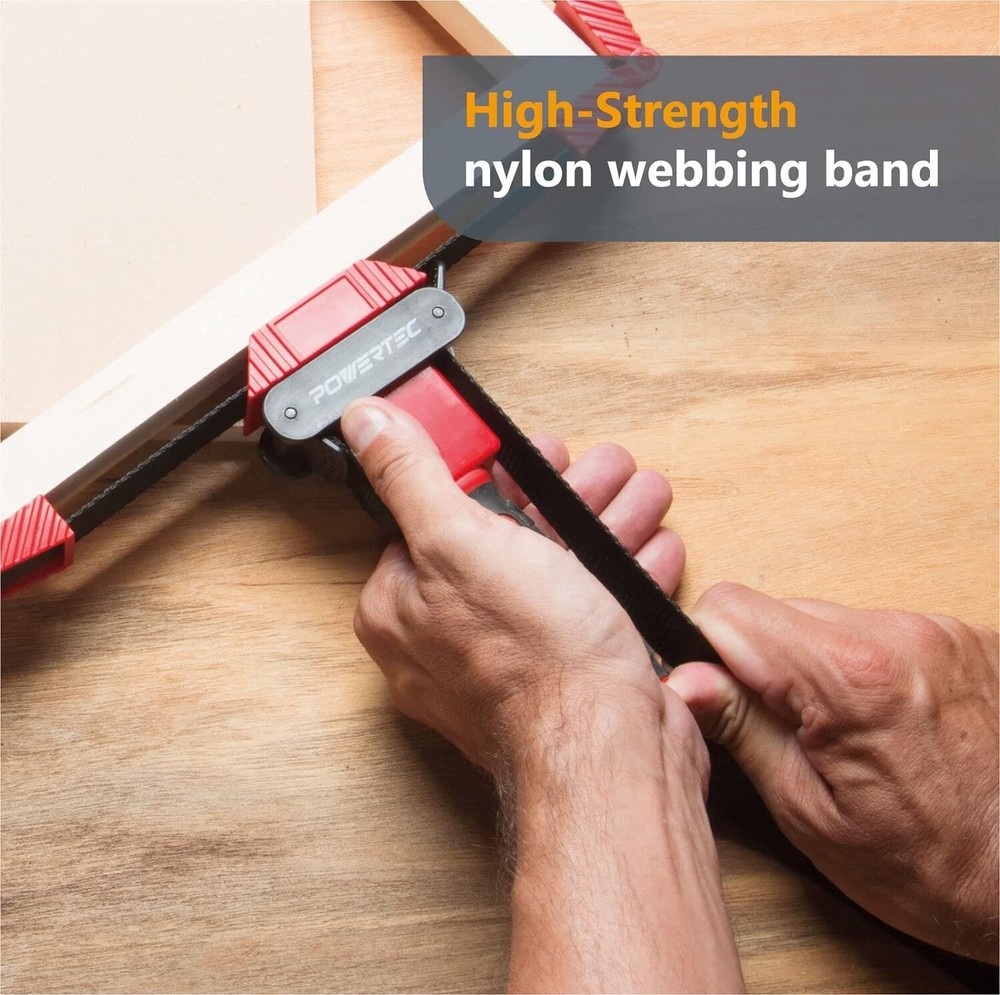 POWERTEC Deluxe Polygon Quick Release Band Clamp | Frame Clamping Strap Holder
