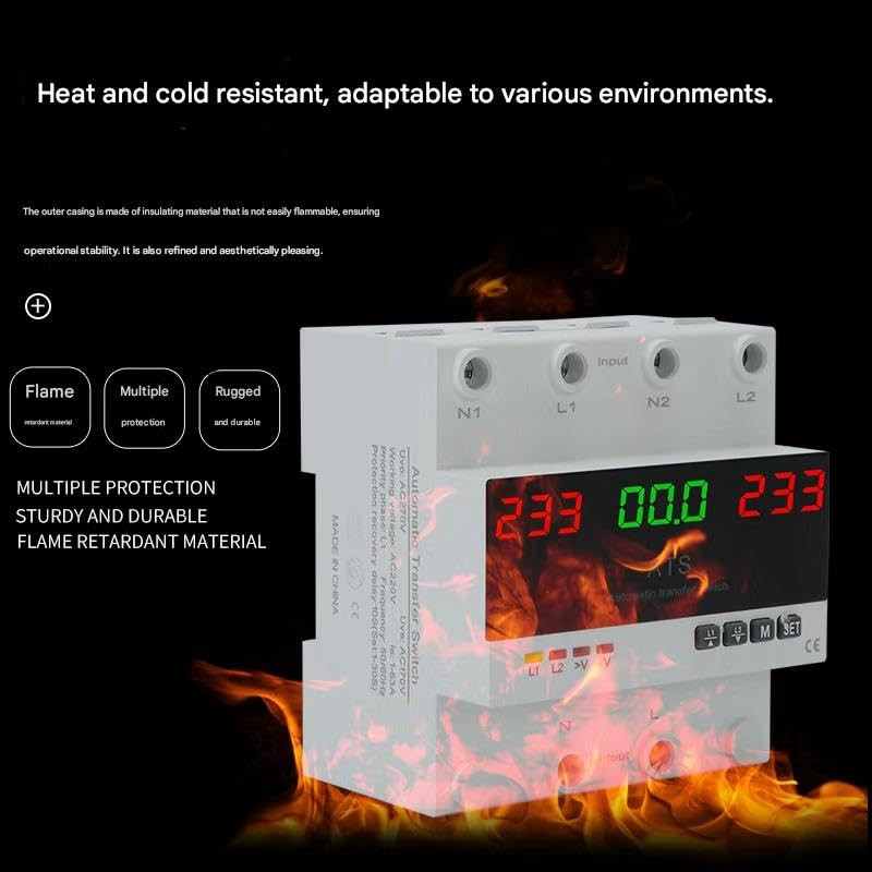63A 2P 110V Automatic/Manual Transfer Switch, ATS with Led Display, L1 Priority,