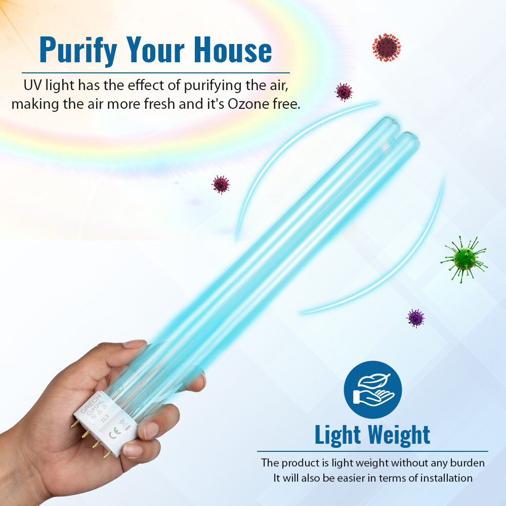 Replacement 24 Watt UV Light Bulb Ultraviolet 2G11-4 Pin for Germicidal Algae