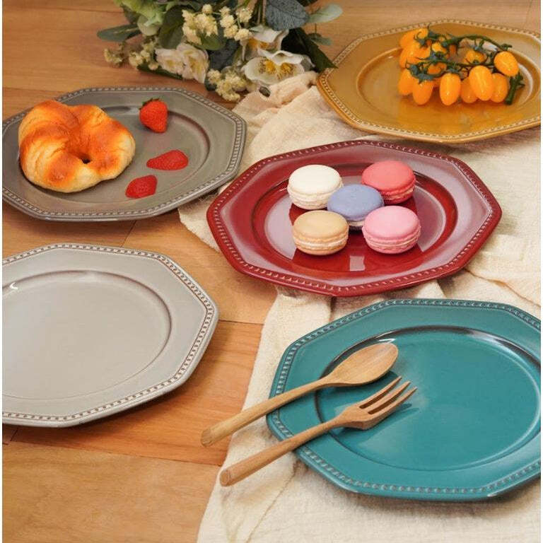 ROOTS Colline Embossed Plate Polka Dot Plate Dinner Plate Steak Kitchen Cooking