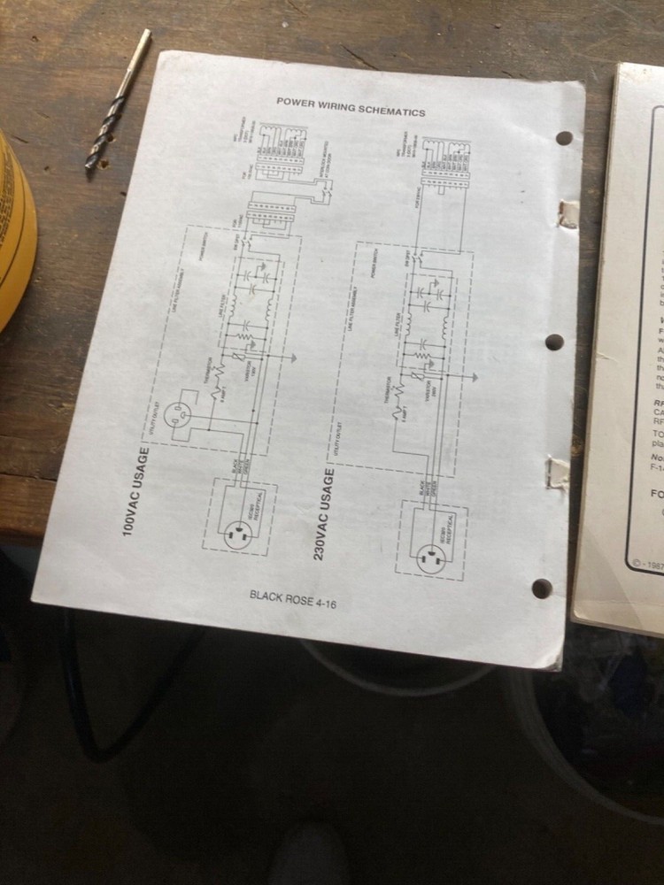 Black Rose Pinball Machine Original Manual