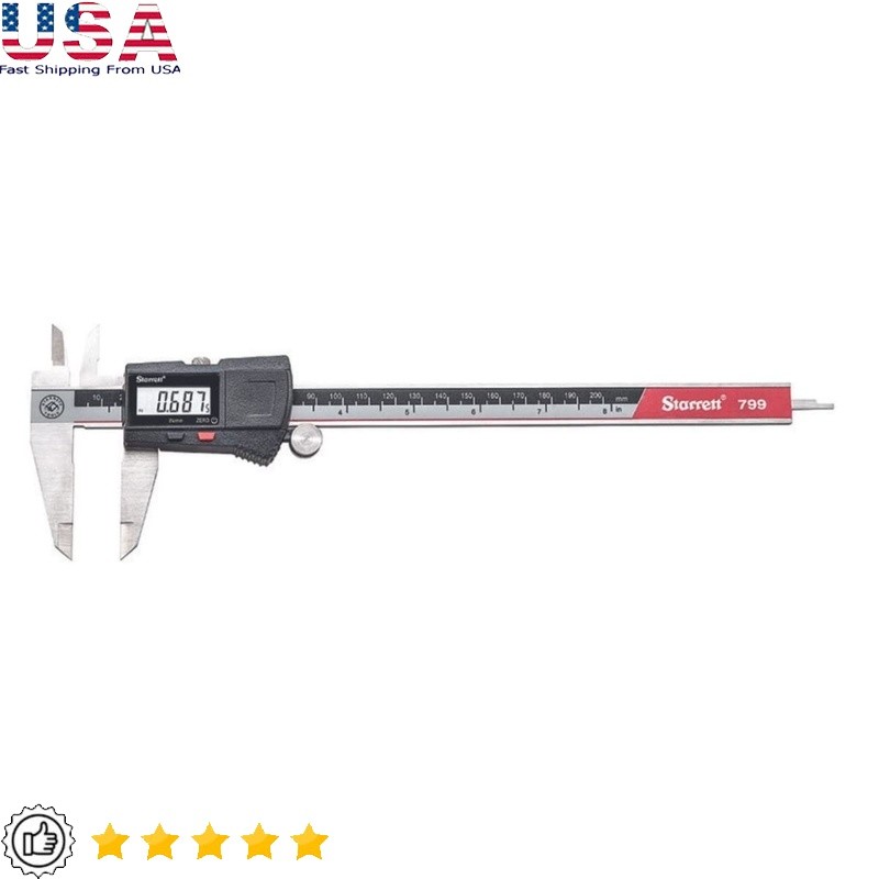 Digital Caliper Stainless Steel Precision Tool LCD Readout Automatic Off 0-8in