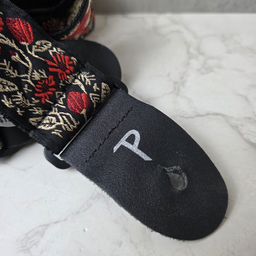 Perri's Leathers Red Roses Print Guitar Strap