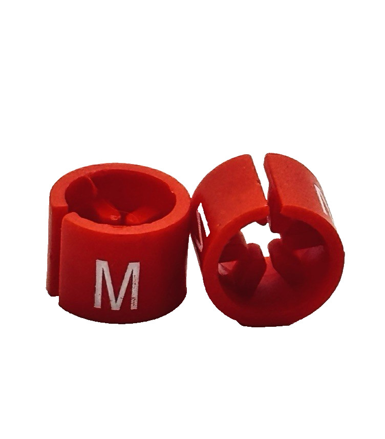 100 pcs Mark Bric Mini Secure Hanger Size Markers Plastic Garment Sizer Red M
