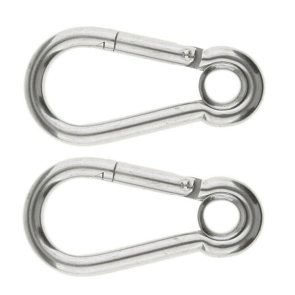 2 Pc 316 Stainless Steel Spring Snap Hook With Eyelet 11/32''