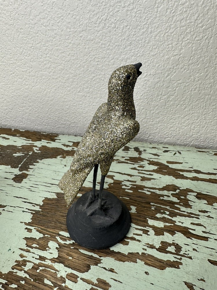 Vintage Look Sparkle Bird Figurine