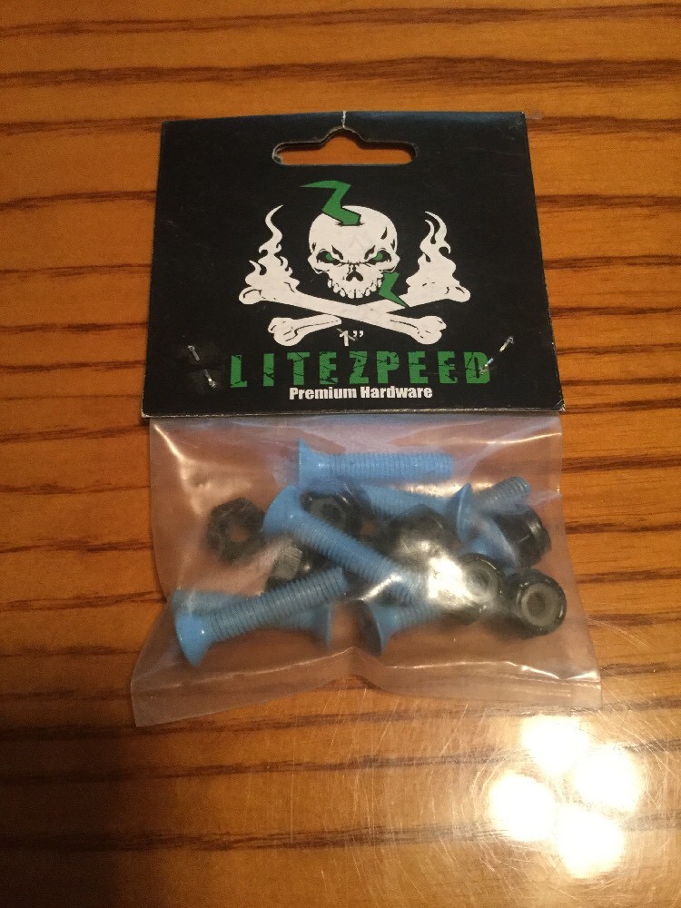 Litezpeed 1” Blue Skateboard Hardware