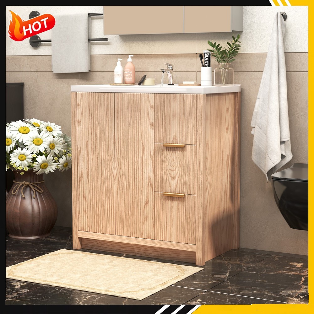 Render 31" Bathroom Vanity with Sink Compact Freestanding Bathroom Cabinet