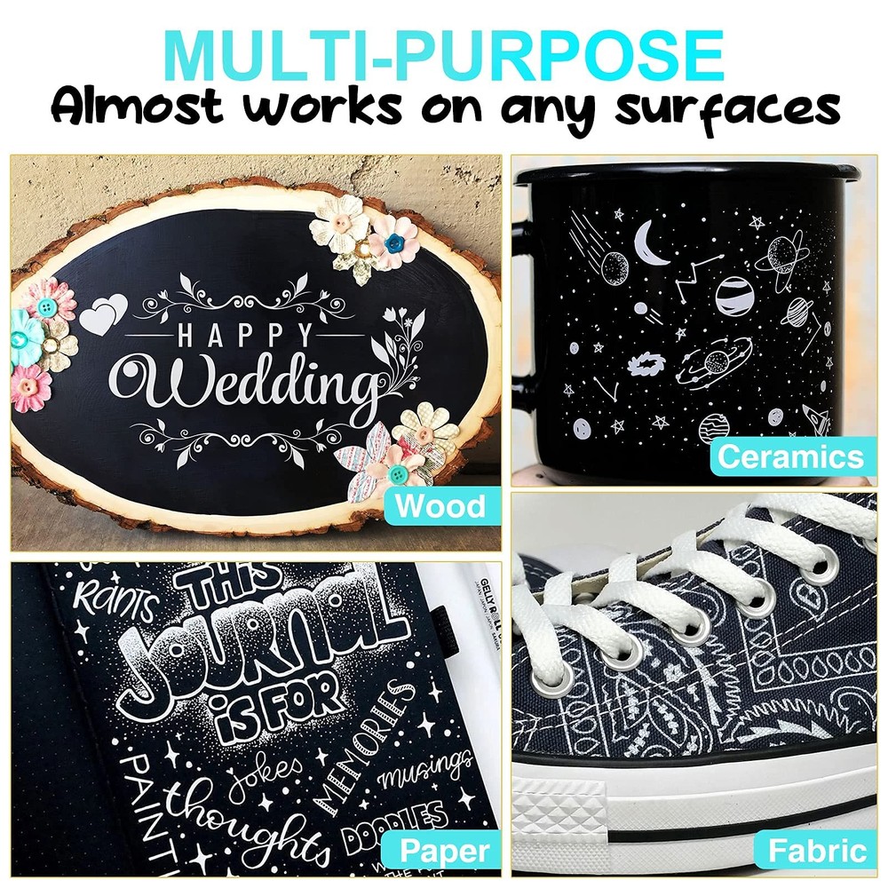 White Acrylic Paint Pens Extra Fine Point 8 Pack