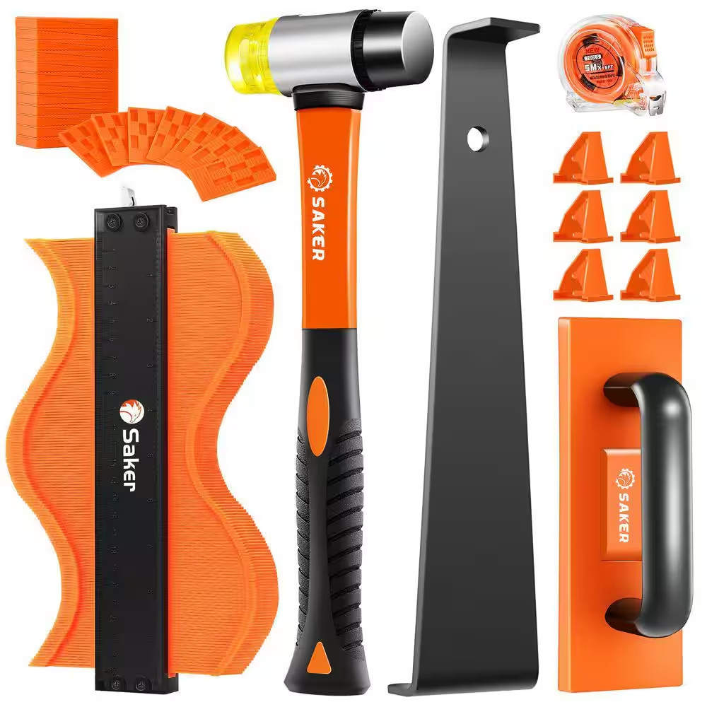 7-In-1 Vinyl Flooring Tools, Laminate Flooring Tools Tapping Block with Handle,
