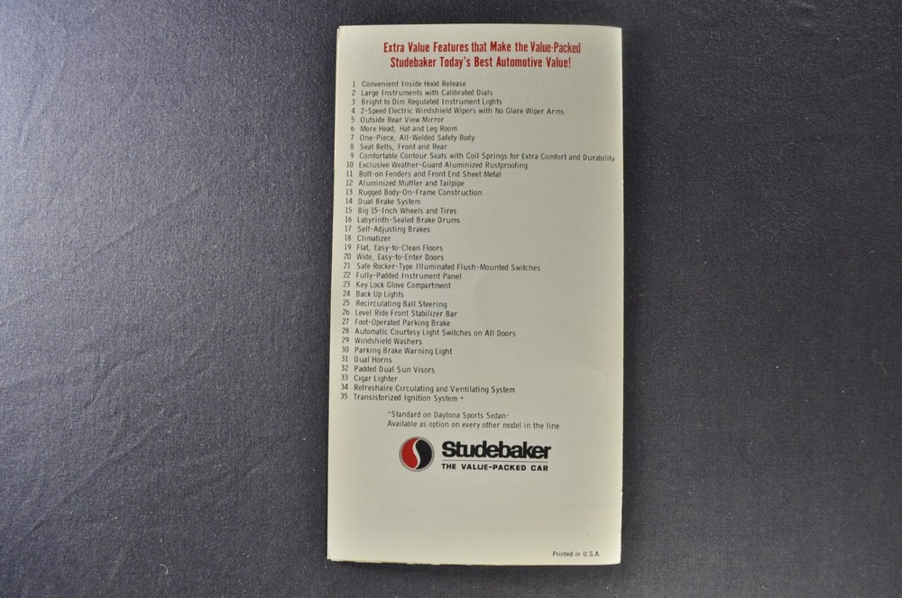 1966 Studebaker Transistorized Ignition Brochure Daytona Excellent Original 66