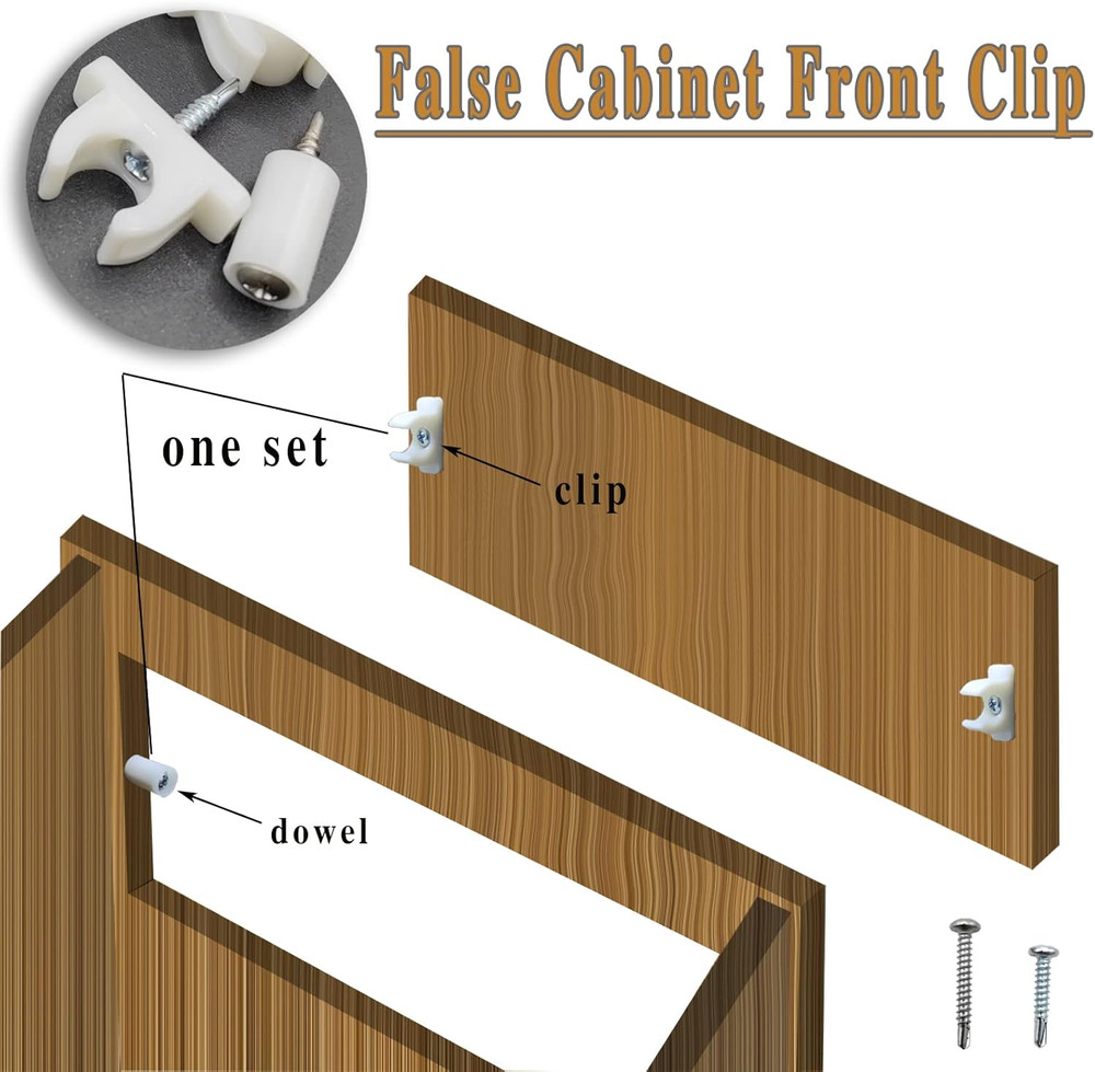 False Cabinet Front Clip False Front Clips False Drawer Front Clips Sink Tip Out