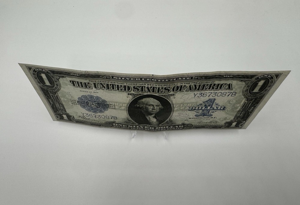 1923 $1 Silver Certificate Large Blue Seal Note AU