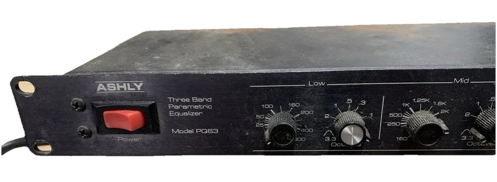 Ashly PQ63 Parametric Equalizer Rack Mount 1U Peak Indicator Analog Black