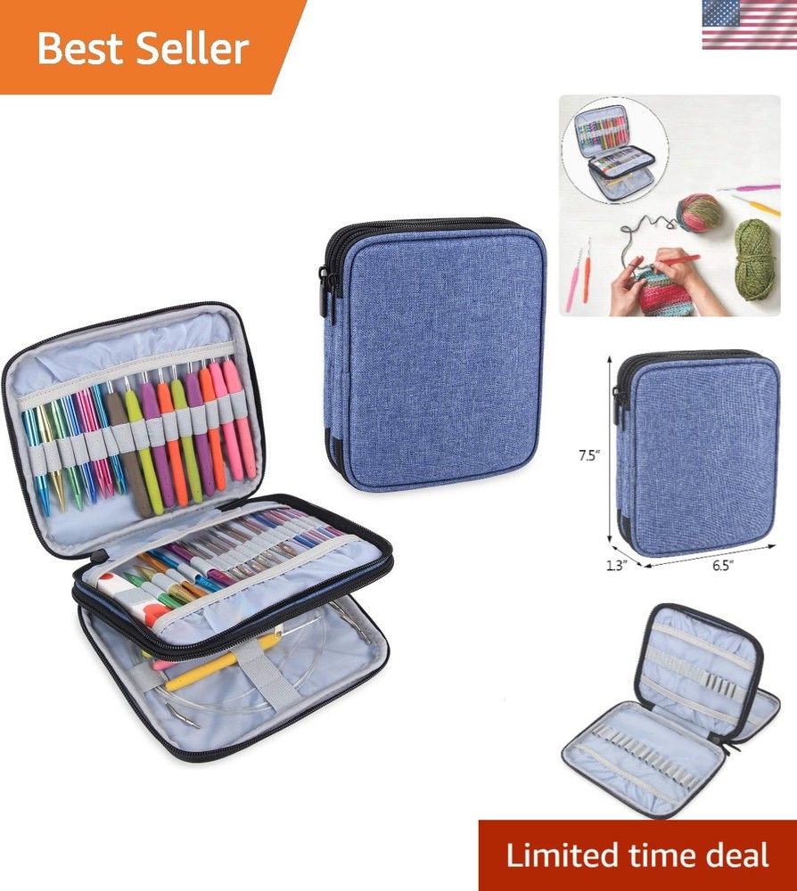 Organizer Case for Interchangeable Circular Knitting Needles, Crochet Hooks a...