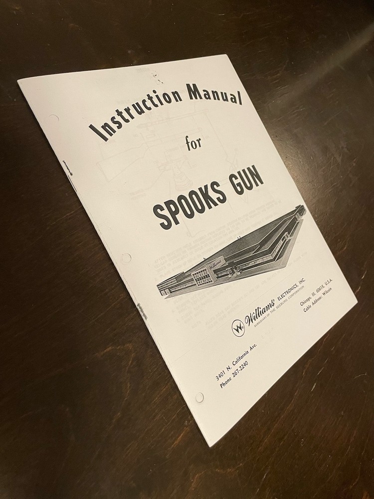 SPOOKS Williams Electronics EM rifle game MANUAL & SCHEMATICS