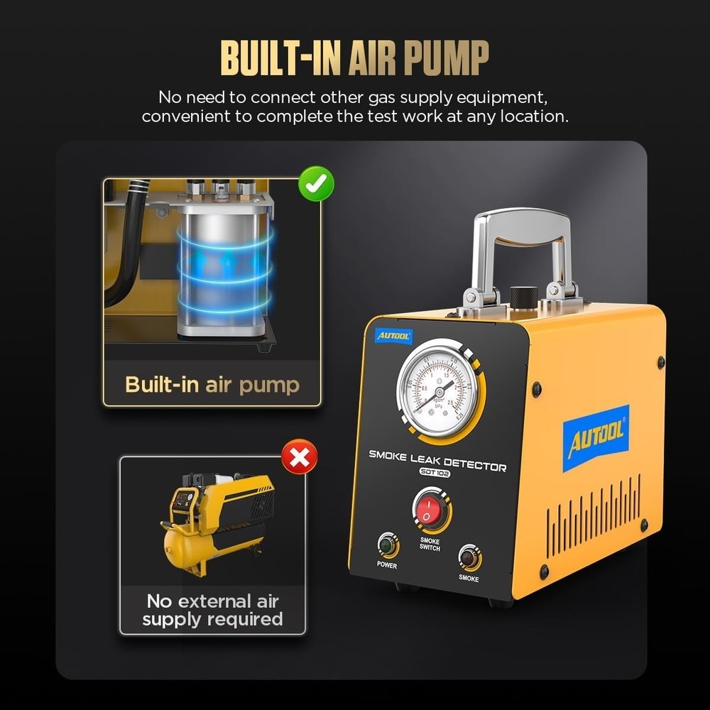 12V EVAP Leakage Locator with Built-in Compressor for Quick Diagnostic Solutions