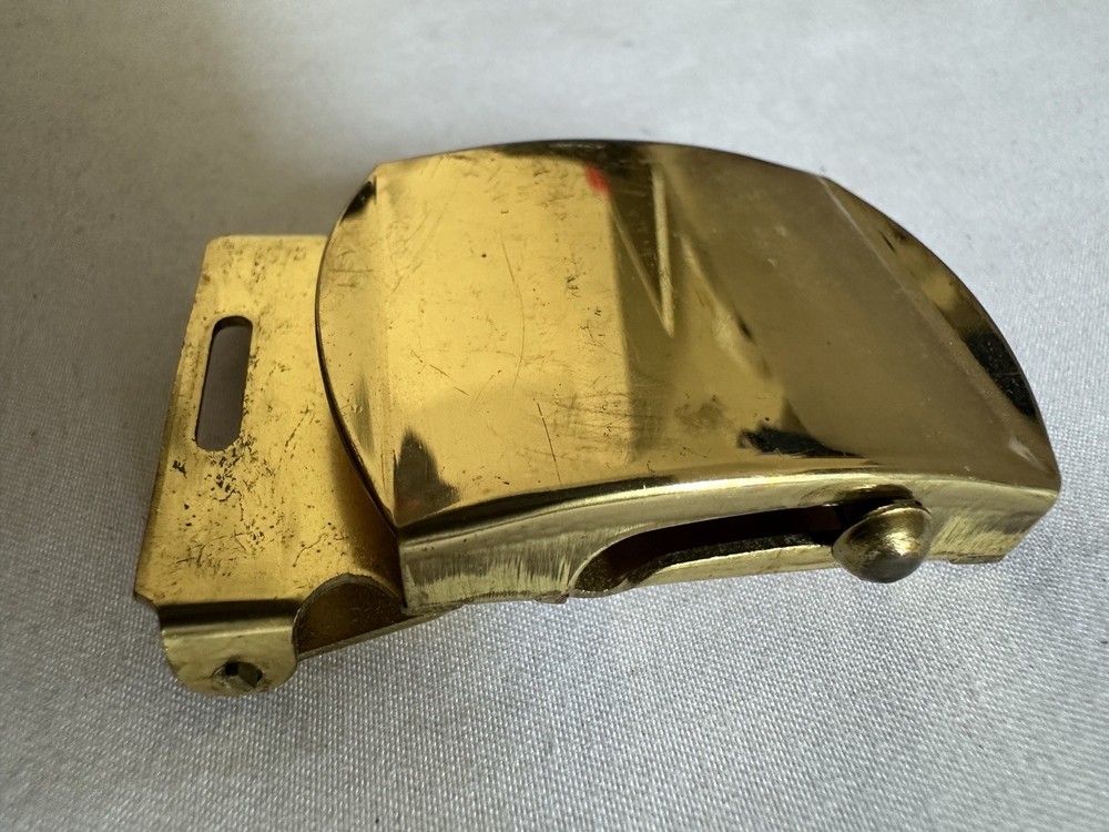 Vintage US Military Solid Brass Web Belt Buckle