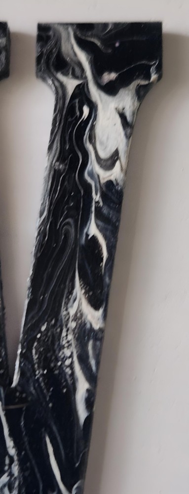 Unique Handpainted 4" Wood Letter "V"