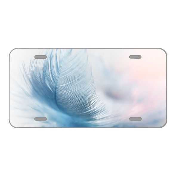Custom Novelty License Plate With Gorgeous Feather Add Text