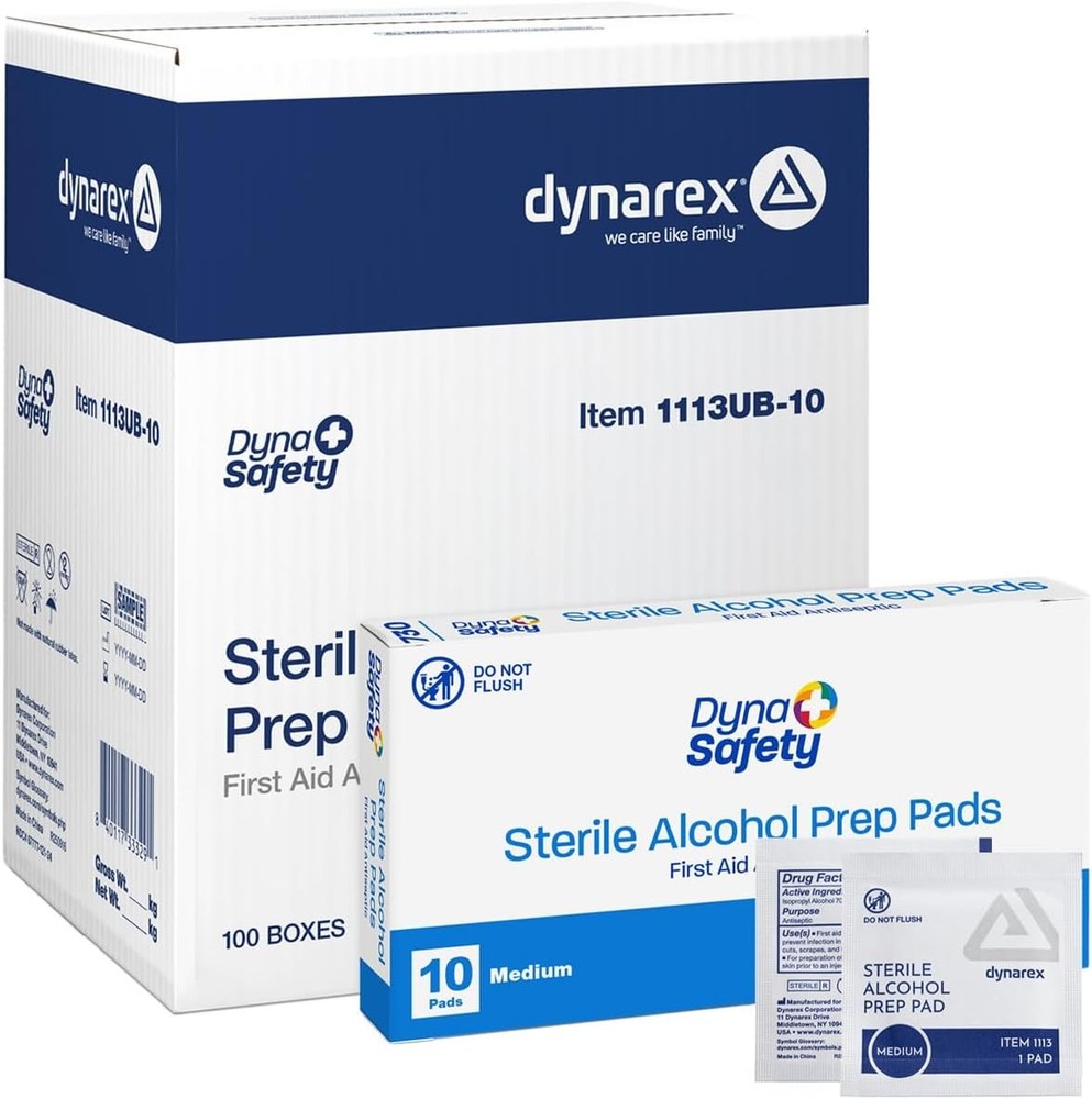 DynaSafety Sterile  Prep Pads - Medium - 70% Isopropyl